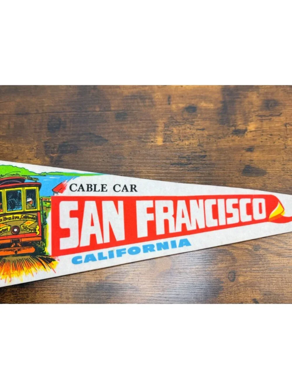Vintage San Francisco Cable Car Felt Pennant California Souvenir